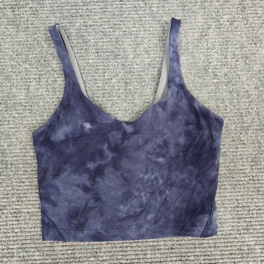 Lululemon Align Tank Top Women 6 Diamond Dye Asphalt Grey True Navy Nulu Cropped